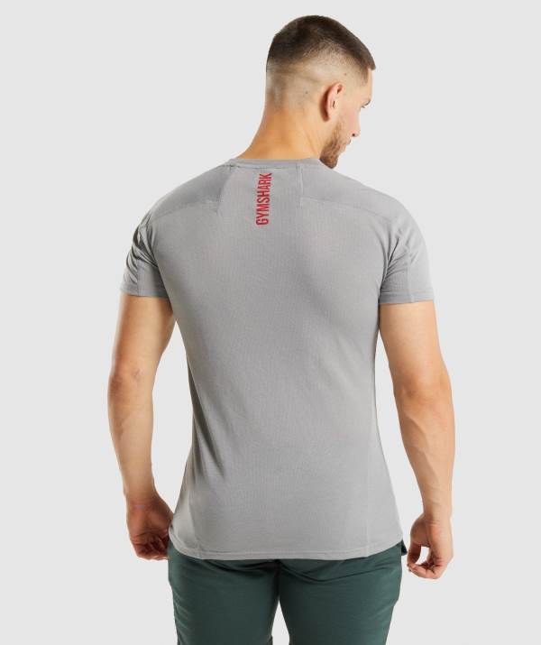 Panske Tricka Gymshark Hyper Power Siva | KY0329481